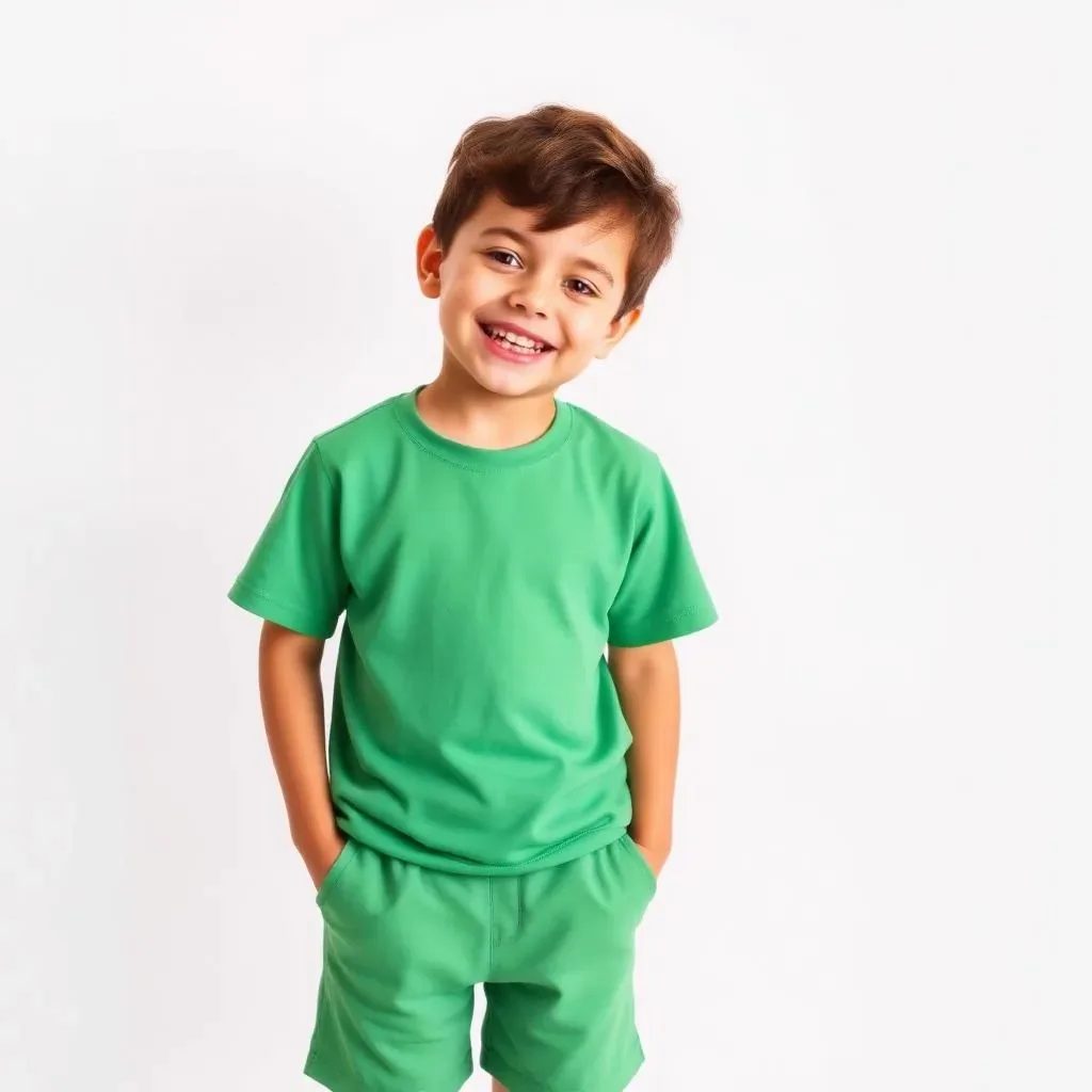 Green comfortable kids outfit set
