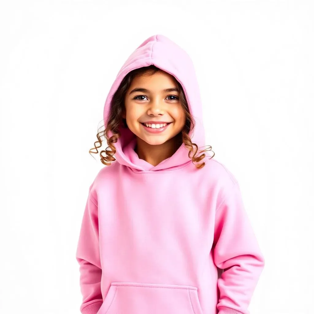 Pink hoodie kids casual streetwear set
